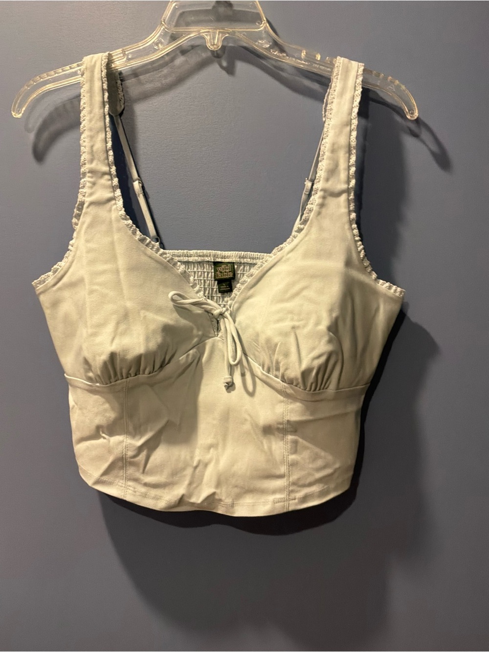 WILD FABLE Light BlueLace-Trim Bustier Top